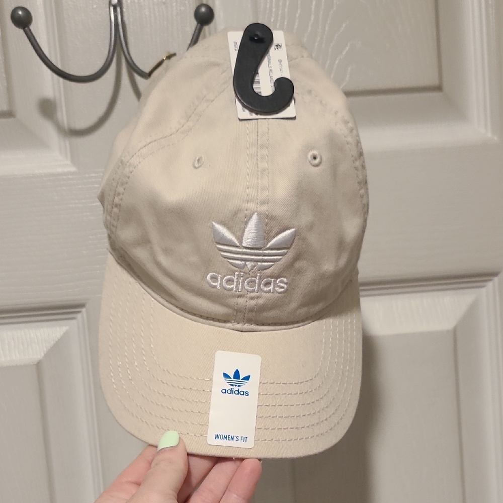Adidas Beige and Blue Striped Cap